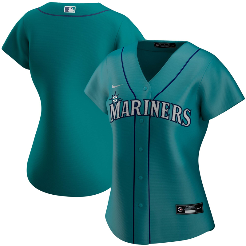 2020 MLB Women Seattle Mariners Nike Aqua Alternate 2020 Replica Team Jersey 1